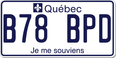 QC license plate B78BPD