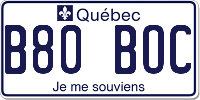 QC license plate B80BOC