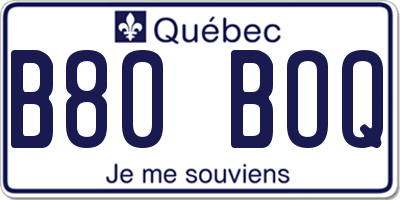 QC license plate B80BOQ