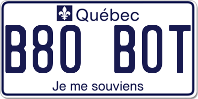 QC license plate B80BOT