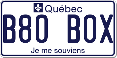 QC license plate B80BOX