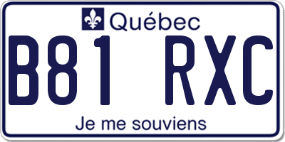 QC license plate B81RXC