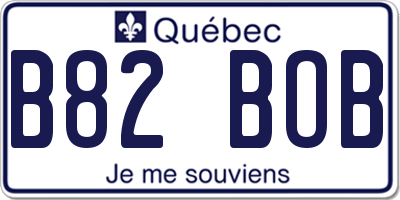 QC license plate B82BOB