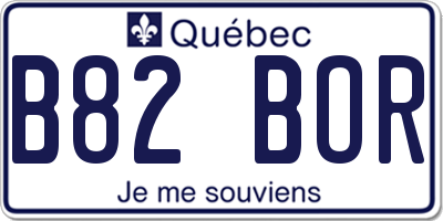 QC license plate B82BOR
