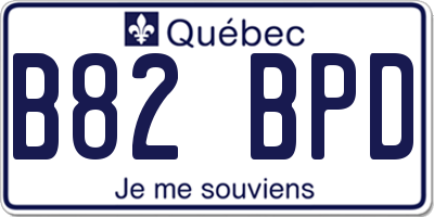 QC license plate B82BPD