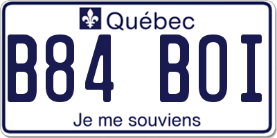 QC license plate B84BOI