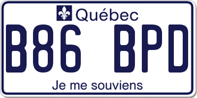 QC license plate B86BPD