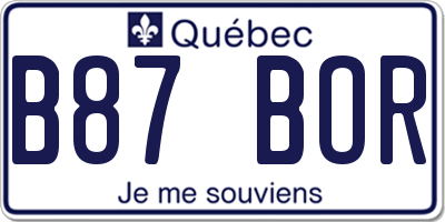 QC license plate B87BOR