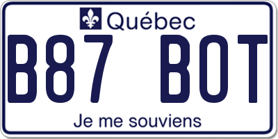 QC license plate B87BOT