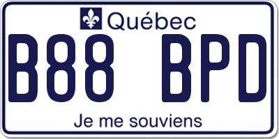 QC license plate B88BPD