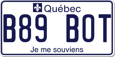 QC license plate B89BOT