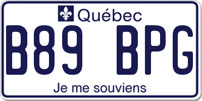 QC license plate B89BPG