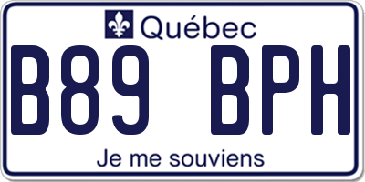 QC license plate B89BPH