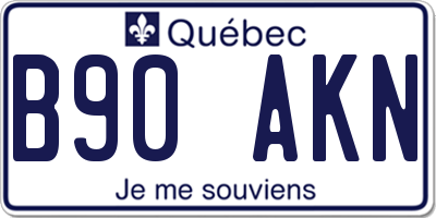 QC license plate B90AKN