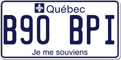 QC license plate B90BPI