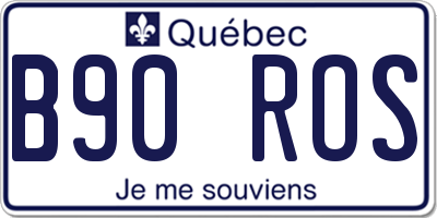 QC license plate B90ROS