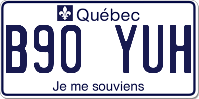 QC license plate B90YUH
