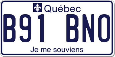 QC license plate B91BNO