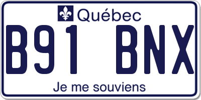 QC license plate B91BNX
