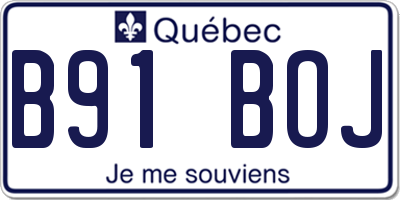 QC license plate B91BOJ