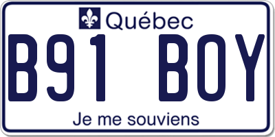 QC license plate B91BOY
