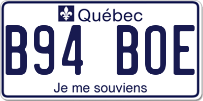 QC license plate B94BOE