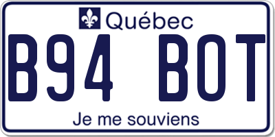 QC license plate B94BOT