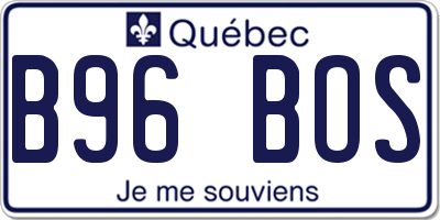 QC license plate B96BOS