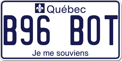 QC license plate B96BOT