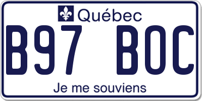 QC license plate B97BOC