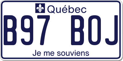 QC license plate B97BOJ
