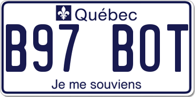 QC license plate B97BOT