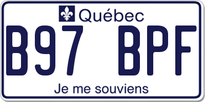 QC license plate B97BPF