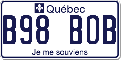 QC license plate B98BOB
