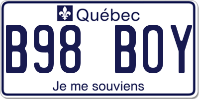QC license plate B98BOY