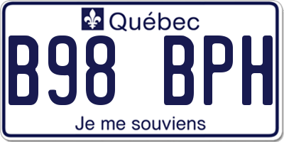 QC license plate B98BPH