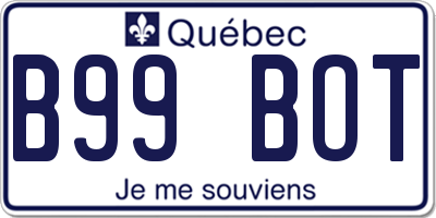 QC license plate B99BOT