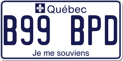 QC license plate B99BPD