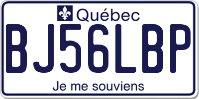 QC license plate BJ56LBP