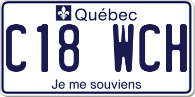 QC license plate C18WCH