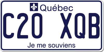 QC license plate C20XQB