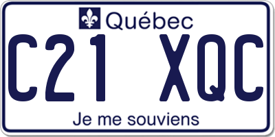 QC license plate C21XQC