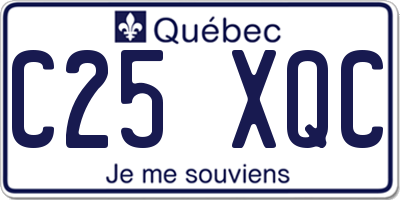 QC license plate C25XQC