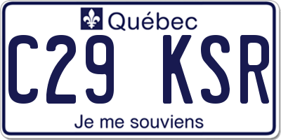 QC license plate C29KSR