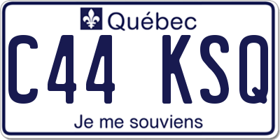 QC license plate C44KSQ