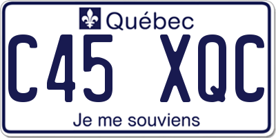 QC license plate C45XQC