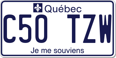 QC license plate C50TZW