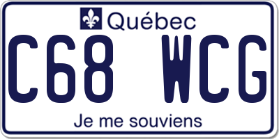 QC license plate C68WCG