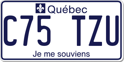 QC license plate C75TZU