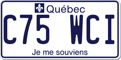 QC license plate C75WCI